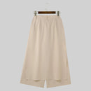 INCERUN Men Trendy Layered Skirt Pants Loose Fit Casual Comfortable Wide Leg Trousers with Side Pockets Plus Size