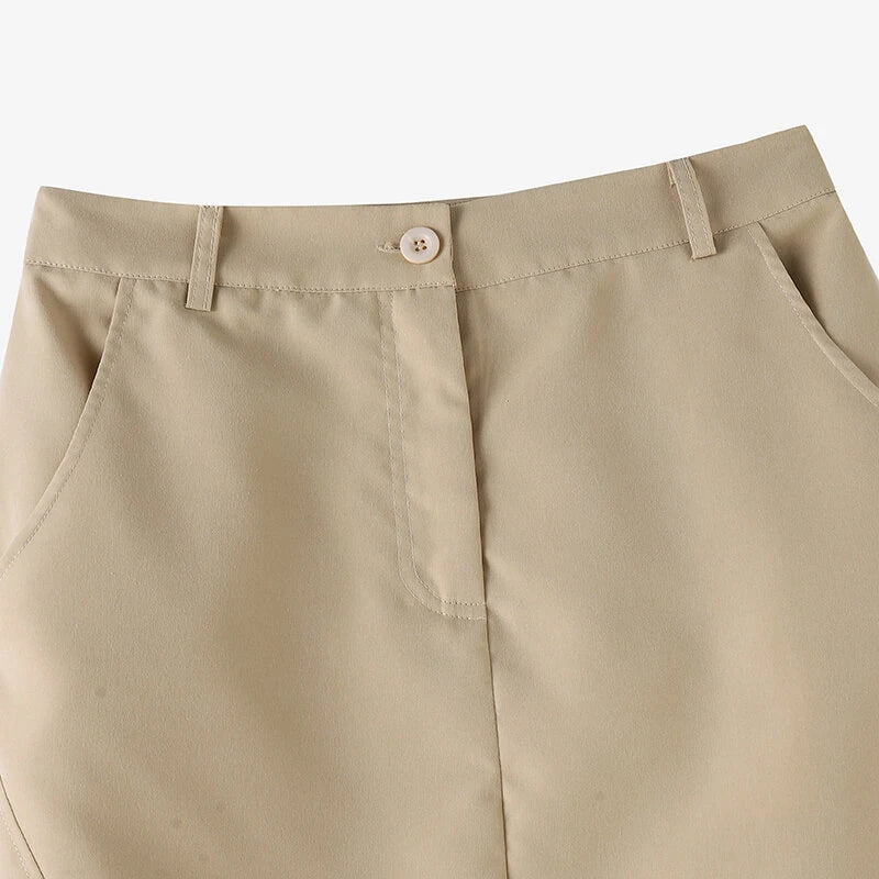 ZANZEA Women Street Fashion OL Work Skirts Side Pockets Plain Zipper Commute Mini Pencil Overskirts
