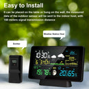 Multi-function Professional Weather Station Alarm Clock Wireless Indoor Outdoor Thermometer With Rain Gauge/ Temperature/  Humidity/ Rainfall Monitoring/ Atmospheric Pressure Intelligent Color Screen Clock