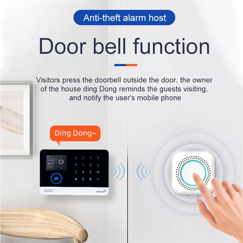 PGST PG-103 Tuya Wireless Alarm System for Home Burglar Security WiFi GSM APP Voice Control Support Alexa Google Assistant