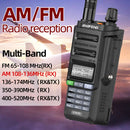 Baofeng UV-9R Pro V2 High Power Long Range Walkie Talkie 128 Channels Tri-Power Multi-band Wireless Copy Frequency IP68 Waterproof Type-C Rechargeable Ham Two Way Radio with Flashlight