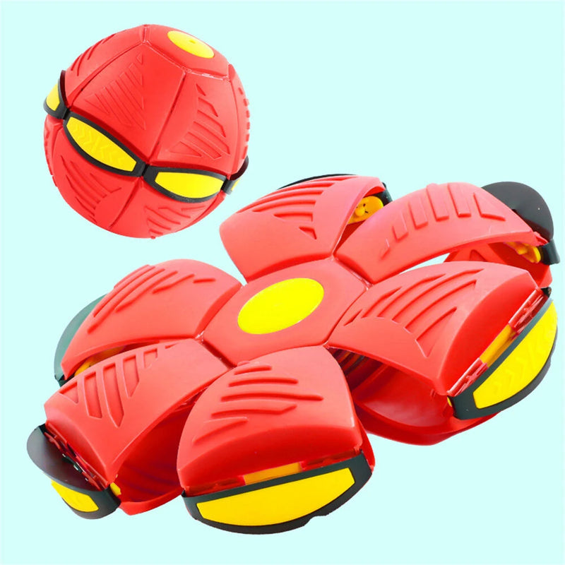 Magic Transforming UFO LED Light Flying Saucer Ball Stress Relief Outdoor Toy Unisex Plastic Deformation Flat Dual Modes Fun