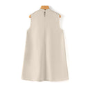 ZANZEA Women Elegant Stand Collar Sundress Sleeveless A-Line Midi Party Prom Dress