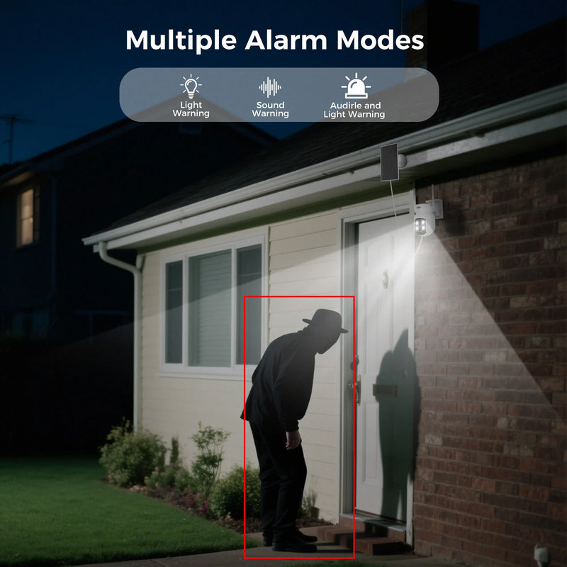 Hiseeu WTD904D 4MP Pixels Solar Powered Wireless WIFI IP Camera with Color Night Vision PIR Motion Alerts 5200mAh Battery Low power consumption IP66 Waterproof Security Camera