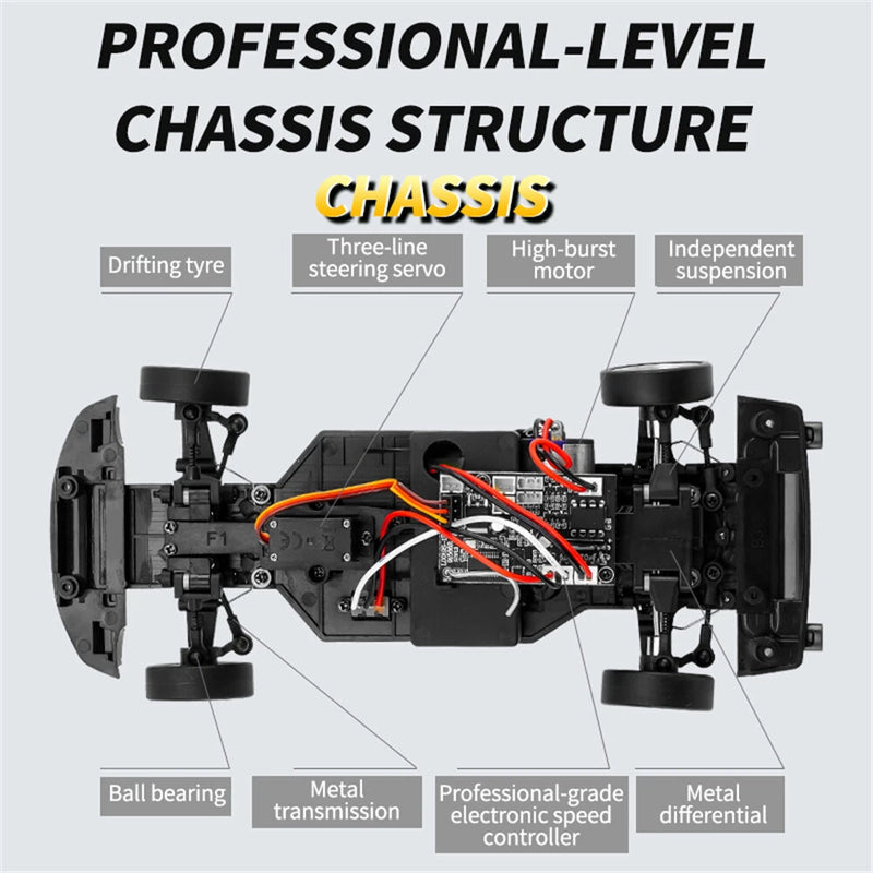 LDRC 1899/A99 RTR 1/18 2.4G RWD RC Car Drift GTR R34 Optional Gyro LED Light On-Road Full Proportional Alloy Body Shell Racing Vehicles Models Toys