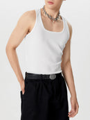 INCERUN Mens Simple Sport Solid Color Knitted Sleeveless Tank Top