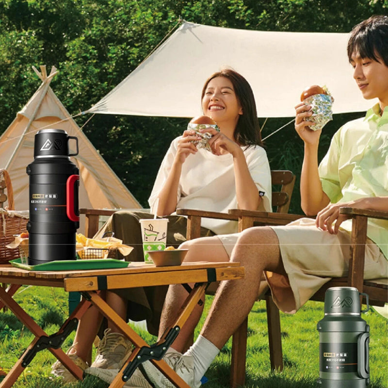 2.5L Vacuum Thermos Water Bottle 316 Stainless Steel Large Capacity Keep Warm Outdoor Travel Hiking Camping Traveling