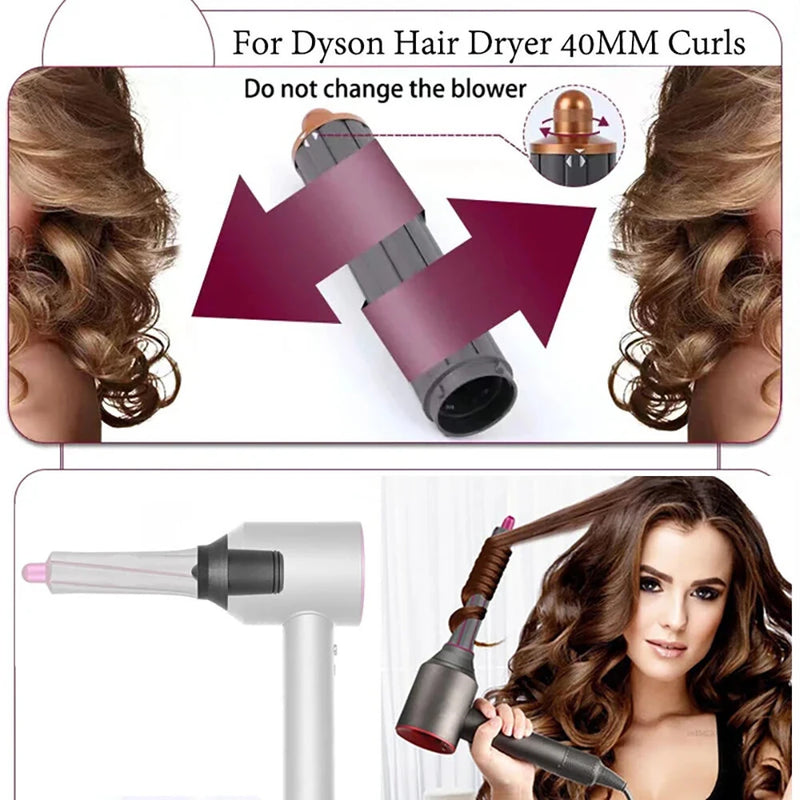 30mm Curling Iron Suitable For Dyson Hair Dryer Curling Nozzle Anti-Flying Nozzle Adapter Air Styling Roller Brush