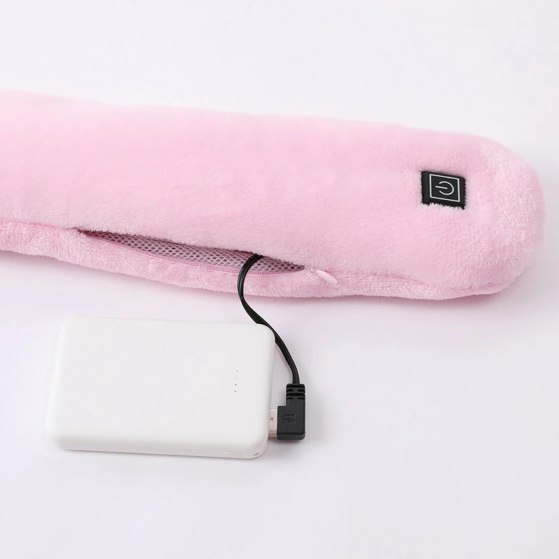 TENGOO 3 Gears Electric Heating Scarf for Men's and Women's Adjustable USB Rechargeable Winter Warm Neck Plush Collar Scarf Intelligent Hot Pack Cervical Spine Scarf