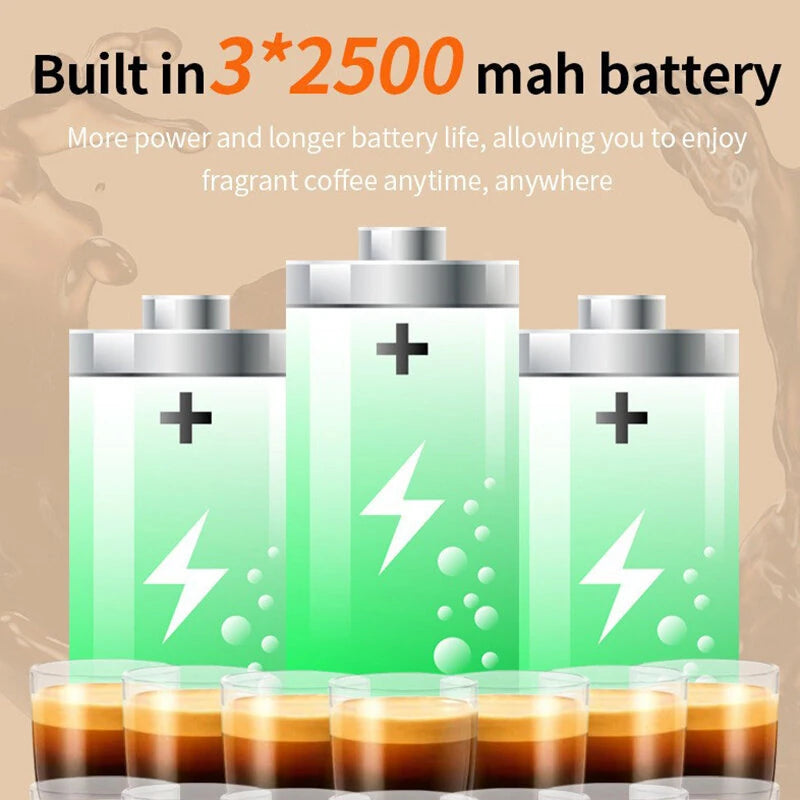 Comfook Portable Capsule Coffee Machine One-Touch Espresso Machine Cold & Hot Brew Rechargeable 7500mAh Battery Supports Capsules & Powder