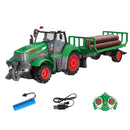 Landi QH205 1/24 27MHZ 4CH RC Car Farmer Series Wood Simulated Transport Model Light Sound Remote Control Toys Boys Dump Truck Engineering Vehicle Set Kids Gifts