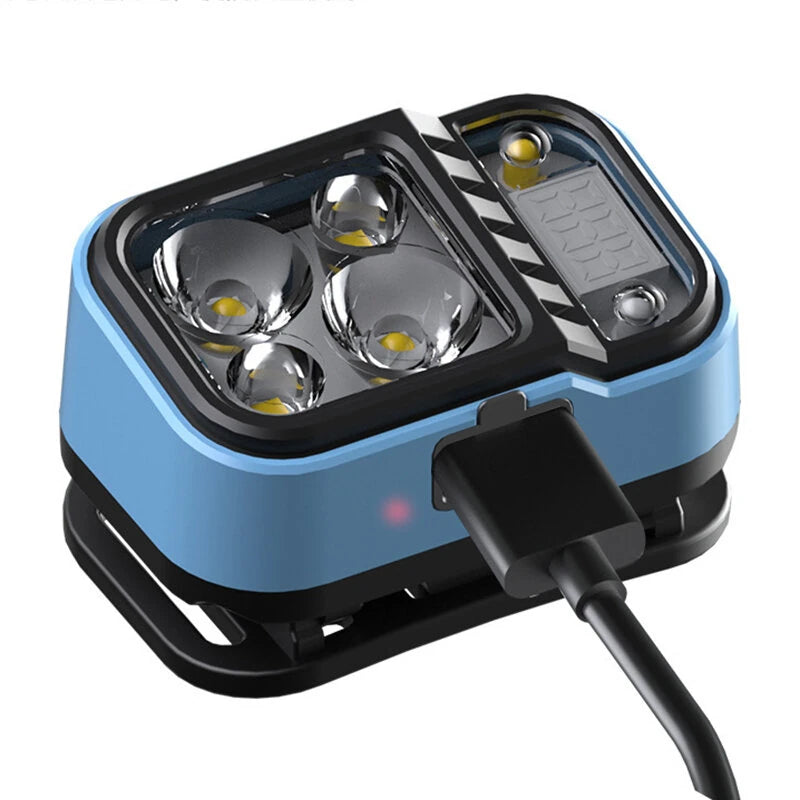 Bikight Rechargeable Fishing LED Headlamp With Sensors and Battery Indicator Super Bright Camping Light Using XPG+COB Lamp Beads