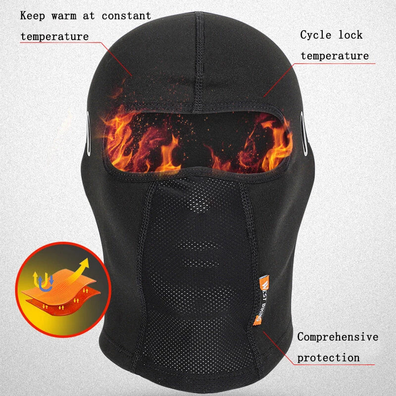 WEST BIKING Thermal Men's Hat Winter Cycling Protective Geasr Windproof Bike Helmet Liner Breathable Balaclava Face Mask Headwear for Skiing Skating Biking