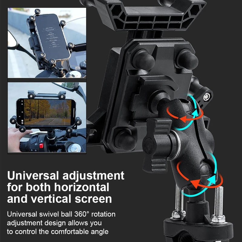 XANES 360 Rotation Adjustment 4.7''-7.0'' Shockproof Bicycle Phone Holder for Motorcycle Bike Handlebar Rearview Mirror Mount