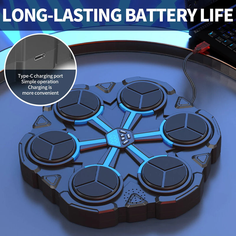 KALOAD Smart Bluetooth Music Boxing Machine Decompression Fighting Fitness Home Boxing Wall Six Target Boxing Trainer with Gloves