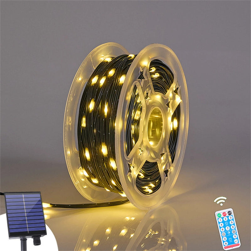 IPRee 32M LED Solar String Lights Fairy Green Wire Outdoor Christmas Light Tree Garland Waterproof  for New Year,Garden,Street Home Party Wedding Decorion Light