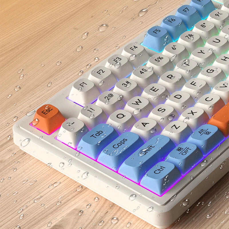 LANGTU L98 Wired RGB Gaming Keyboard with Display Screen and Volume Knob 98-Keys Gasket Structure Waterproof Membrane Mute Keyboards for PC Laptop Computer