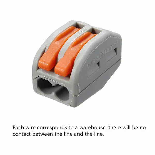 Excellway ET20 10Pcs 2 Pins Spring Lever Terminal Block Electric Cable Wire Connector