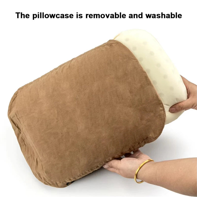 HIKEMAN Soft Slow Rebound Memory Foam Pillow Outdoor Camping Travel Cervical Pillow Portable NoonBreak Pillow Neck Support Pillow Comfortable Sleeping Pillow