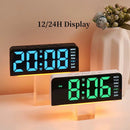 Digital Alarm LED Clock Mood Light TEMP Date Week 2 Alarms Snooze Electronic Table Clock 4 Levels Brightness 12H 24H LED Clock