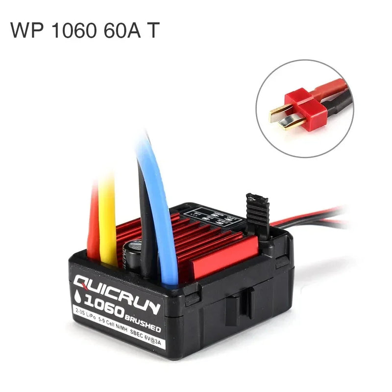 Hobbywing QuicRun 1625 25A WP1060 60A 1080 0880 80A Waterproof Brushed ESC RTR for 1/8 1/10 1/16 1/18 RC Car Truck Crawler