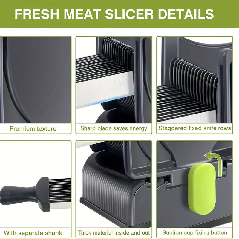 Fresh Meat Cutter Multifunctional Stainless Steel Meat Slicer Fast Meat Slice Home Kitchen Meat Cutter for Beef Lamb Pork Cuts