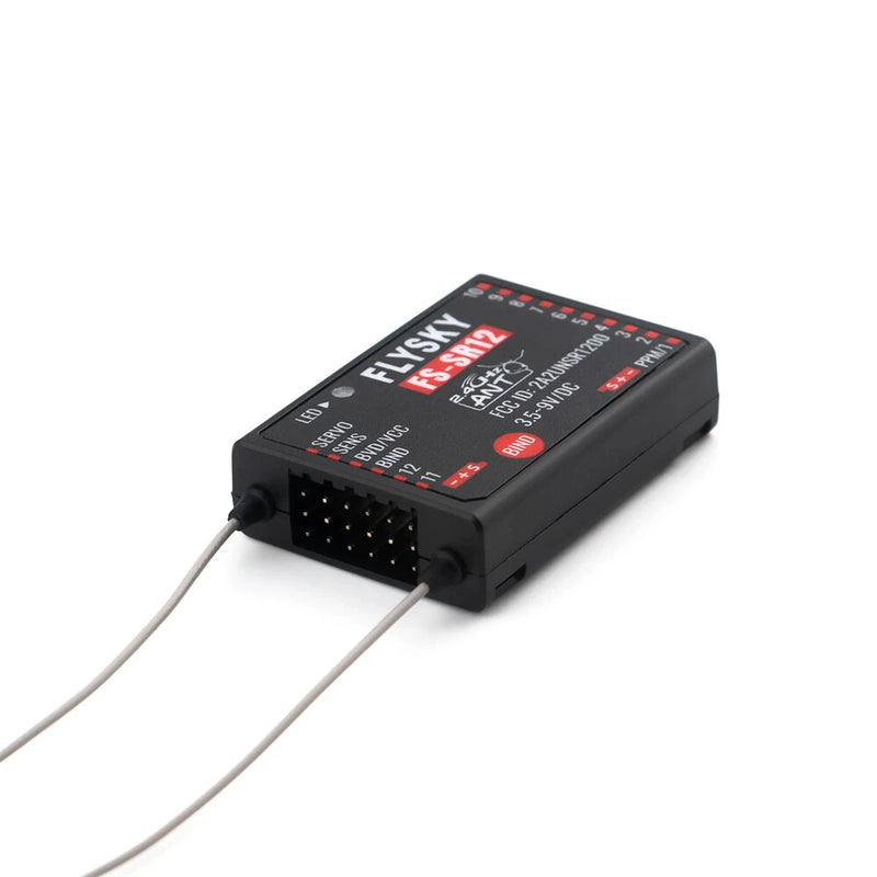 Flysky FS-SR12 2.4GHz 12CH Receiver Dual Antenna for Fixed Wing RC Car Boat Robot Model