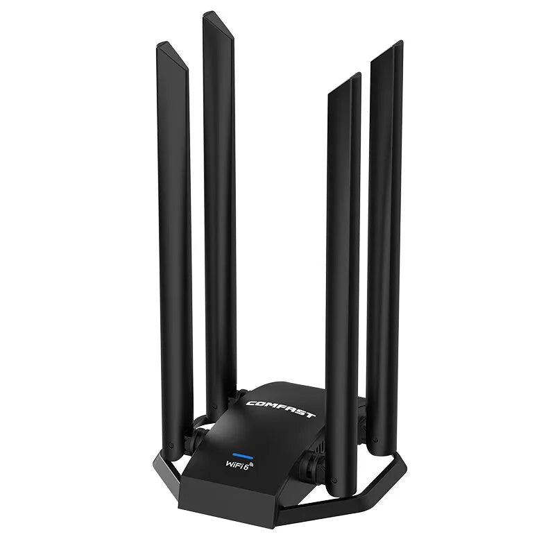 COMFAST CF-975AX USB 5374M WiFi6 Network Card with 4*5dBi Antennas Type-C to USB3.0 Wi-fi Dongle 802.11ax 5Ghz 6Ghz 160mW High Power WiFi Adapter