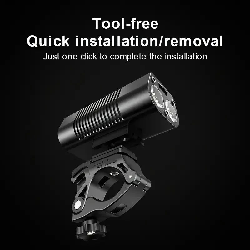 X-TIGER USB Rechargeable Bike Light, Super Bright 1800 Lumen Wide Angle View Bicycle Lights, Easy To Install Bike Front Lights, Bicycle Headlight Safety Flashlight