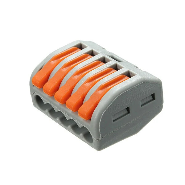 Excellway ET25 2/3/5 Pins Spring Terminal Block 5Pcs Electric Cable Wire Connector