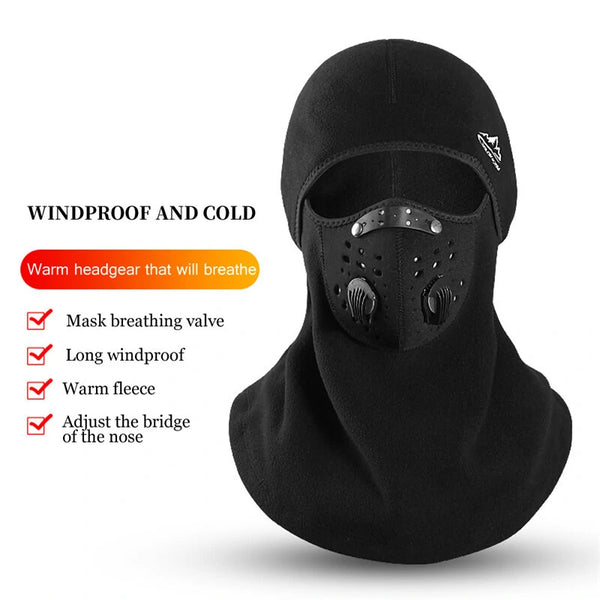 Golovejoy Winter Warm Cycling Helmet Hi-tech Breathable Fabric Soft Windproof Face Mask for Riding Hiking Skiing Camping