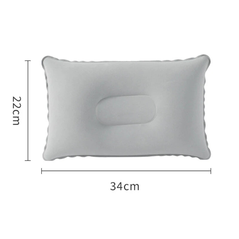 Portable Folding Inflatable Air Cushion Outdoor Travel Sleeping Camping PVC Neck Stretcher Backrest Airplane Comfortable Pillow
