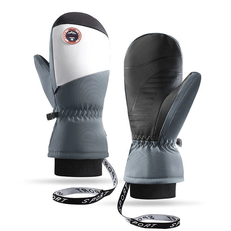 Men Women Winter Thick Mittens Windproof Ski Gloves Snowboard Sport Warm Waterproof for Outdoor Skiing Motorcycling Cycling Mittens