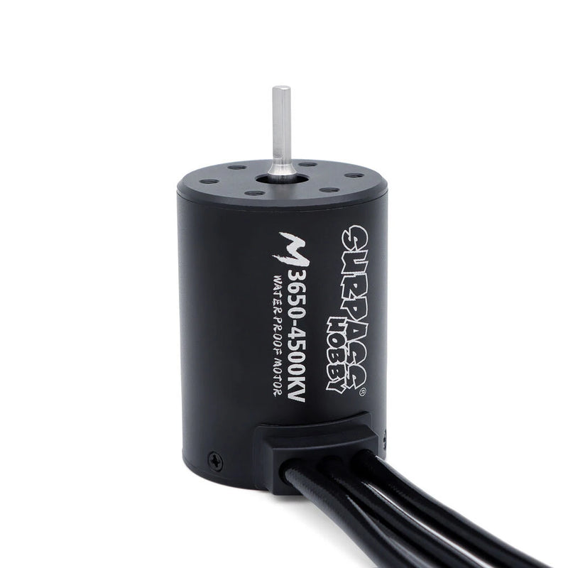 SURPASS HOBBY M3650 M3660 3.175mm Shaft 4.0mm Gold-Plated Connectors All-Black Waterproof Brushless Motor for 1/10 RC Car Models