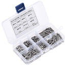 230pcs M3 304 Stainless Steel Allen Hex Drive Button Head Socket Cap Bolts Screws Nuts Assortment Kit Box Nuts Allen bolts Set