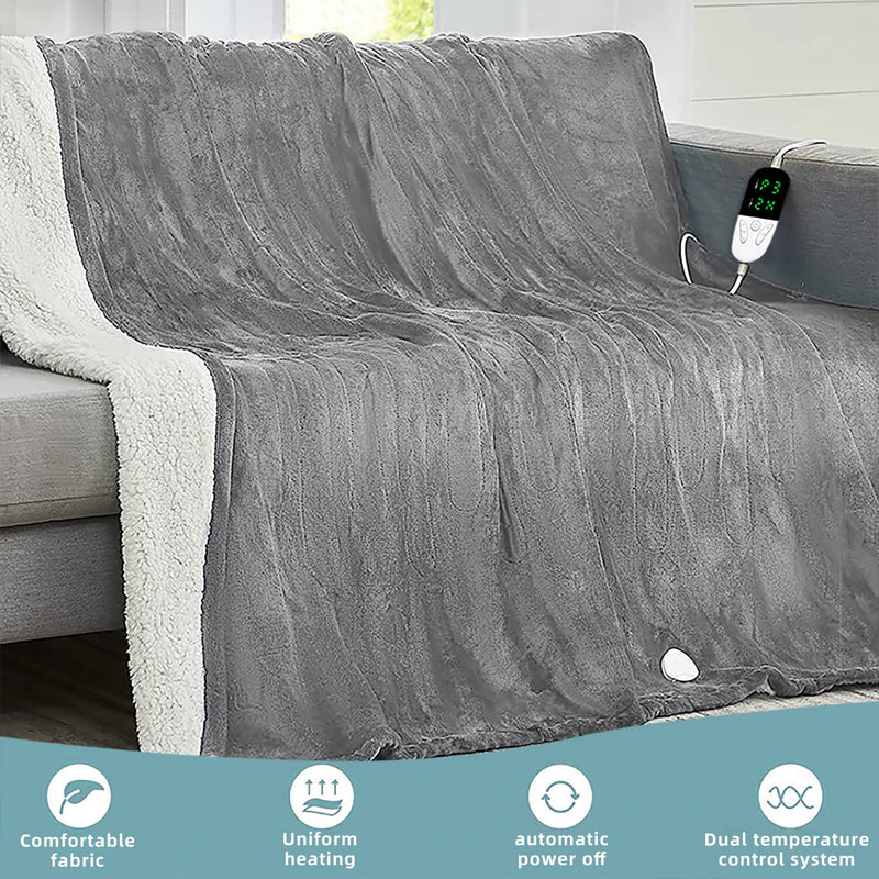 Baban 150*180cm Electric Heated Blanket Heating Bed Blankets Throw with 6 Heating Levels 10 Hours Auto Off Over-Heated Protection Ultra Soft Warm Flannel ETL Certified