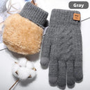 XANES Touch Screen Double-Layer Thick Velvet Thermal Winter Gloves for Men Women Coldproof Warm Knitted Gloves for Outdoor Sports Skiing Cycling