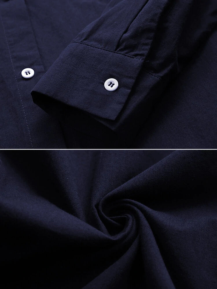 Women Daily Casual Cotton Irregular Hem Commute Loose Shirts