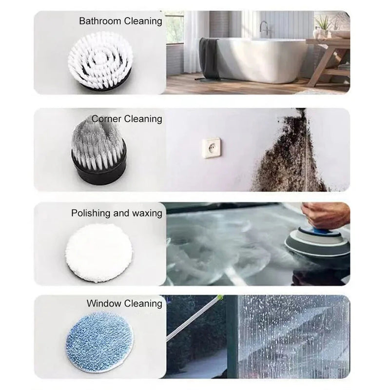 5-in-1 Multifunctional Electric Cleaning Brush Wireless Rotating Mop Up to 180 mins Cleaning for Kitchen Bathroom