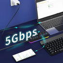 7 in 1 RGB USB3.0 Hub Docking Station with 5Gbps USB3.0*7 Multiports Splitter Adapter with Independent Switch for Phone Keyboard Mouse Printer MacBook Pro