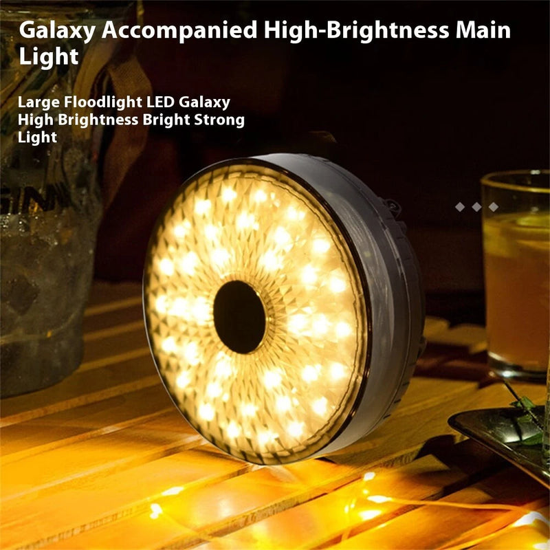 IPRee Outdoor Camping Light String Warm+Colorful Light 20M USB+Solar Rechargeable Waterproof Light Chain Portable Scalable Suspended Sky Tent Atmosphere String Light