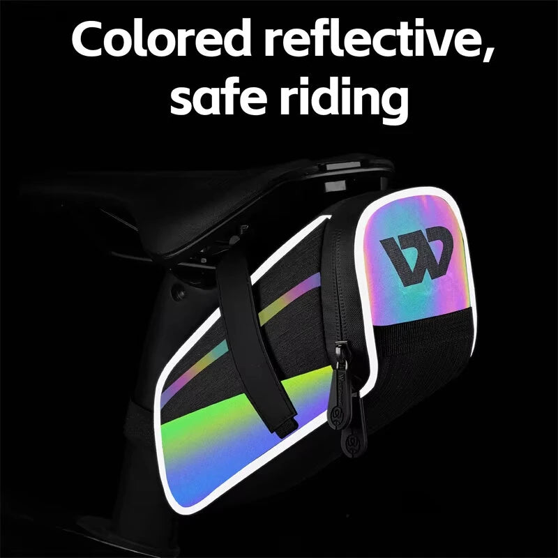 WEST BIKING 1.8L Colorful Reflective Bicycle Saddle Bag Waterproof Portable Cycling Tool Storage Bag for MTB Bike Road Bike Scooter