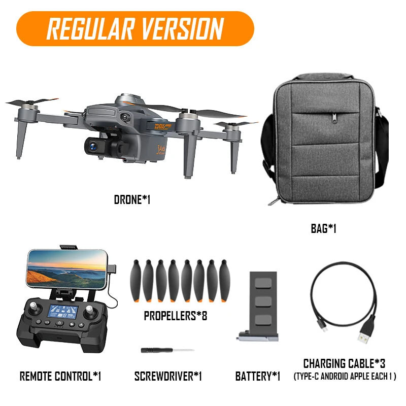 ZD015 GPS 3KM 5G Repeater Digital FPV with 4K HD Camera 3-Axis Mechanical Stabilization Gimbal 360 Obstacle Avoidance Brushless Foldable RC Drone Quadcopter RTF