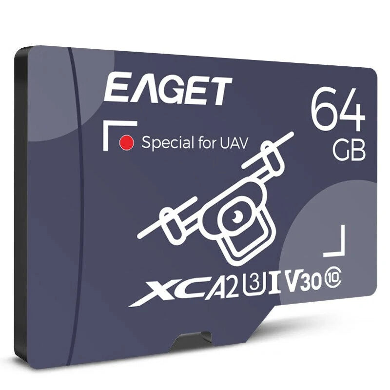 EAGET T5 TF Card for UAV 64G/128G Micro SD TF Card  U3 V30 Class10 160MB/s High Speed 4K UHD for Vlogging Video Recording