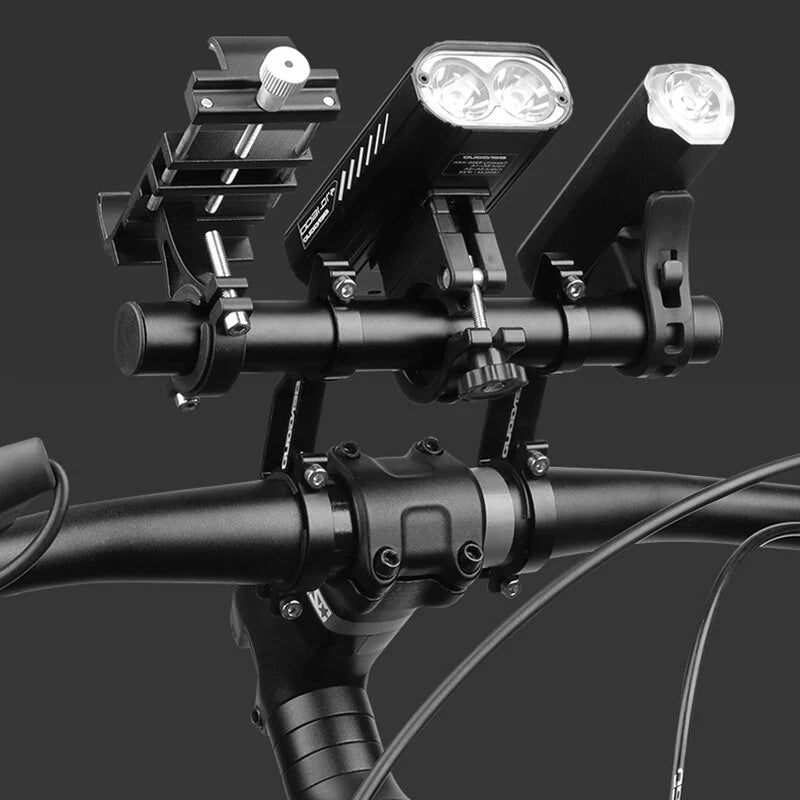 BENGGUO Detachable Bike Extended Bracket Aluminum Alloy Firmly Waterproof Rust-proof Lightweight Double Bars Suit for 20-30mm Handlebar