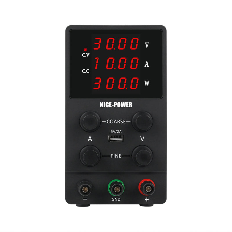NICE-POWER SPS3010 Digital Power Supply 0-30V 0-10A Four-Digit Display USB 5V2A Adjustable Knobs Stable DC Output