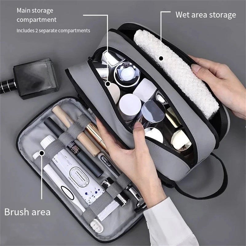 IPRee Men's Makeup Bag 3 Layer Elite Series Large Capacity Men's Toiletry Bag Travel Essentials Portable Premium Cosmetics Organizer Bag