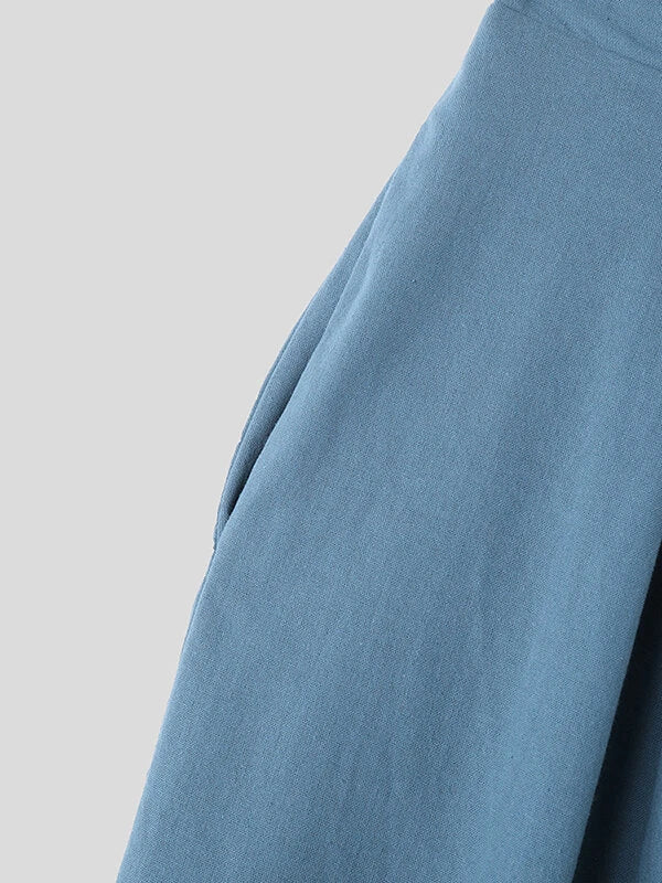 INCERUN Men Loose Pant Plus Size Wide Leg Casual Long Mens Pants Fashion Solid Color Daily Trousers Men's Bottoms