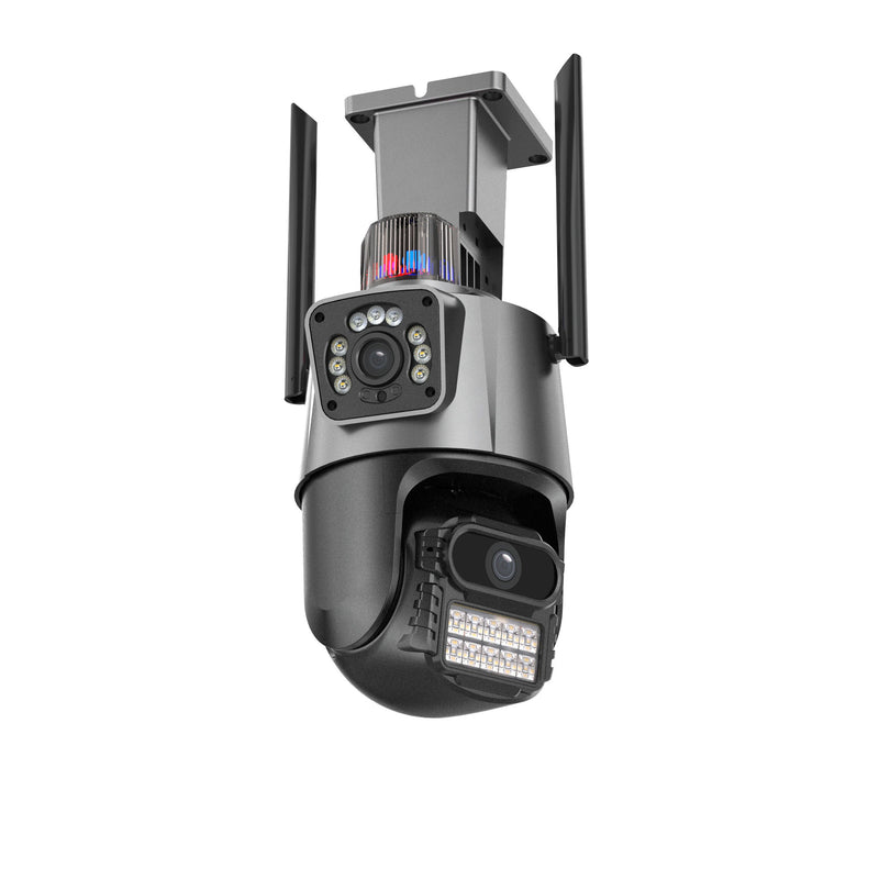 3MP+3MP Dual Lens Wifi Camera Outdoor Dual-Screen AI Auto Tracking PTZ IR Color Night Vision Onvif 2-Way Audio Surveillance Camera iCSee