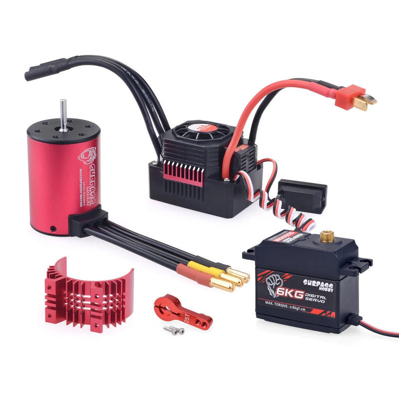 SURPASS HOBBY KK 3650 Brushless Motor 4500KV 60A Brushless ESC 6KG Metal Gear Digital Servo RC Car Parts
